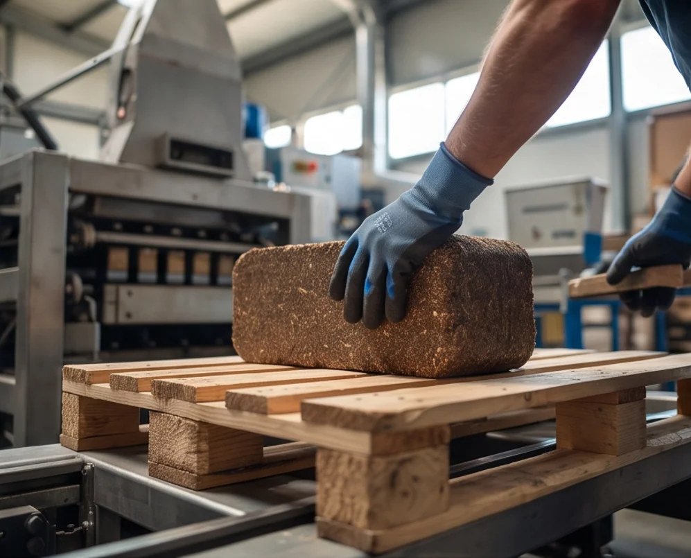 630T Biomass chips & Powder Block Press — finished product 4