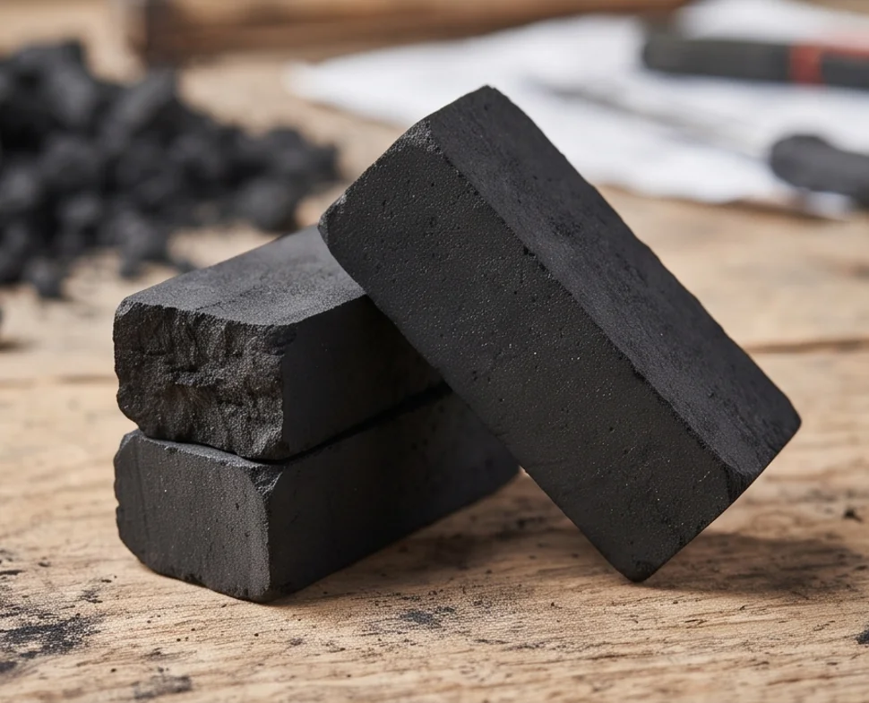 400T Charcoal Powder Block Press — finished product 1