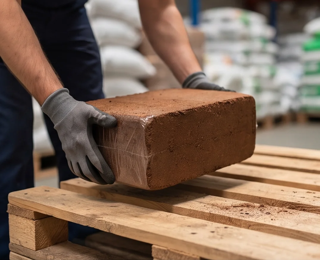 1600T Cocopeat Coir Pith Block Press — finished product 4